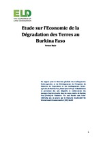 ETUDE SUR L’ECONOMIE DE LA DEGRADATION DES TERRES AU BURKINA FASO