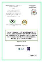 NIES réhabilitation micro-barrage de Nahartenga P2-P2RS Burkina Rapport définitif